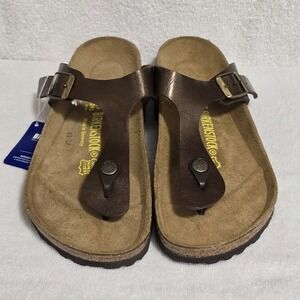 New Birkenstock Gizeh Thong Sandals Brown Leather 37 / 6.5 NWT